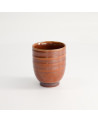 Yunomi-Tasse Tetsuaka aus roter Keramik, 20 cl Fassungsvermögen, ohne Henkel, glänzende Oberfläche