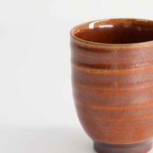 Tazza in ceramica rosso mattone effetto sfumato capacità 20 cl per tè o infuso