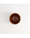 tasse en céramique marron foncé forme yunomi contenance 20cl pour thé traditionnel japonais