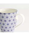 Tazza in porcellana motivo stella blu stile nippon con manico arrotondato