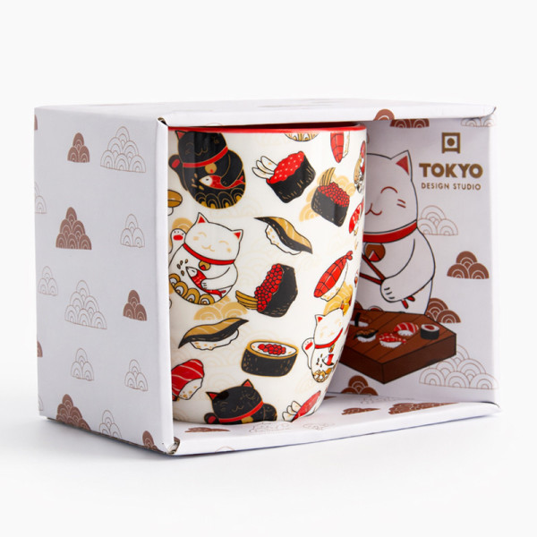 Mug Kawaii Lucky Cat Sushi 380ml - Tokyo Design Studio