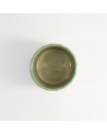 Keramiktasse in Himmelblau und Beige, 30 cl Fassungsvermögen, gerundete Form mit gewelltem Rand