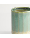 Keramiktasse in Himmelblau und Beige, 30cl Fassungsvermögen, glänzende Oberfläche
