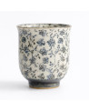 Tazza in porcellana decoro floreale blu stile sometsuke capacità 200 ml