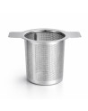 Thee-infuser in roestvrij staal met fijn gaas en platte handgreep voor eenvoudig zetten