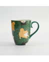Mug vert décoré de chiens Shiba Inu cartoon dans différentes positions