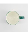 Mug vert intérieur blanc avec anse décorée collection Shiba & Friends Thés & Traditions