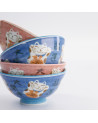 Kawaii Lucky Cat Blue/Pink Ricebowl
