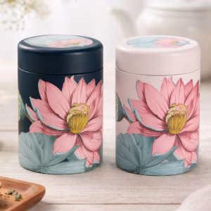 Teedose Padma mit rosa Lotusblüte