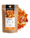 Peach Melba herbal tea kraft bag with dried fruit blend and peach pieces