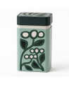 Scatola in metallo verde decorata con motivi floreali per tè Seventea 150g