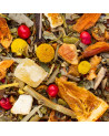 Primo piano della tisana Rituel des Femmes: erbe, fiori e frutta – Thés & Traditions