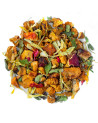 herbal infusion blend with dried fruits, leaves and yellow flowers potion of the elves Thés & Traditions