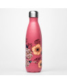 bottiglia termica rosa con motivi fiori anemoni 500ml tappo inox
