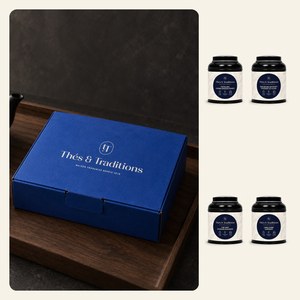 Coffret Grands Crus Thés & Traditions : l’écrin bleu et les thés qu’il contient