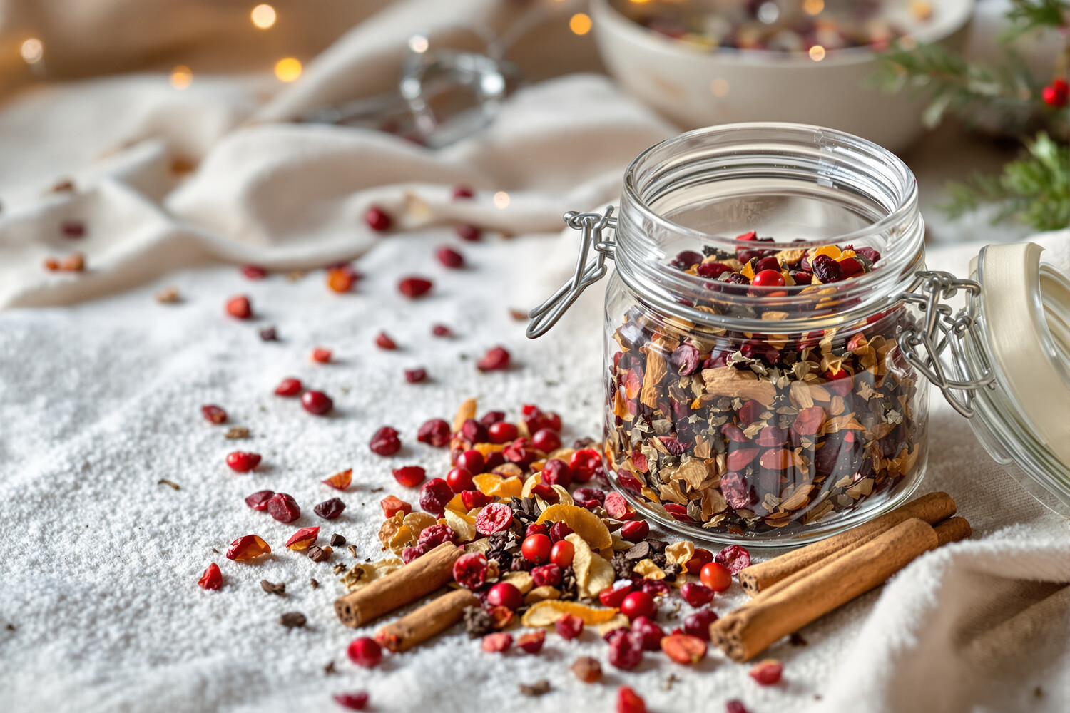 Rooibos di Natale con bacche rosse, cannella e chiodi di garofano