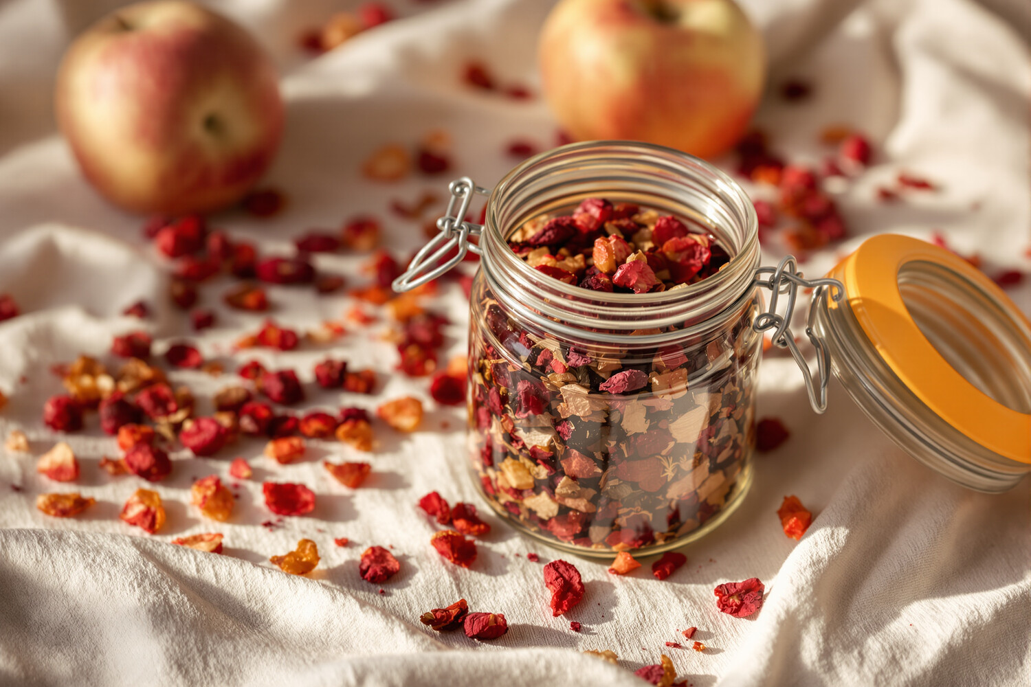Barattolo di Rooibos biologico ai frutti rossi, ibisco e pezzi di mela