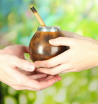 Argentinian Mate Gourd with a Metal Straw (bombilla in Spanish