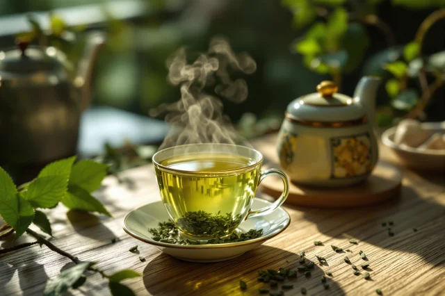Théine du thé vert : dose, effets et différence caféine